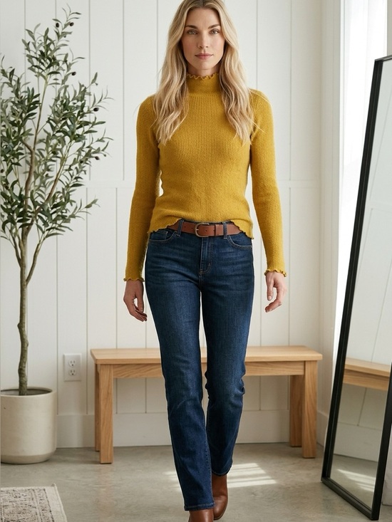 Mystree Sweaters - Mystree Golden Yellow Turtleneck Sweater​